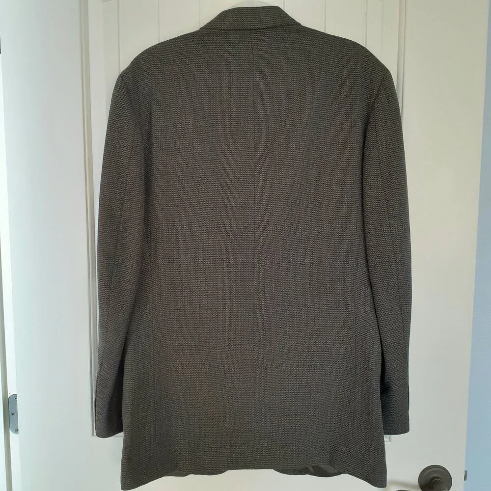 Oscar de la Renta Wool Tweed 3-Button Blazer Gray Size 42L